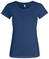 Dames T-shirt Clique Slub-T Blauw melange